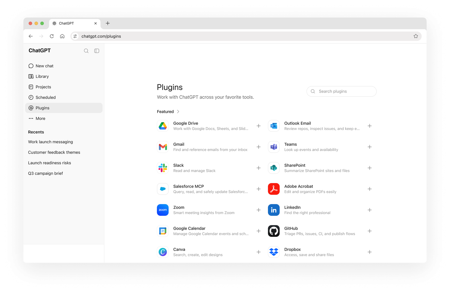 ChatGPT-Plugin-Verzeichnis mit verbundenen Arbeitstools