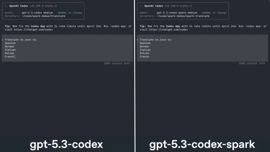 GPT-5.3-Codex-Spark 实时代码生成