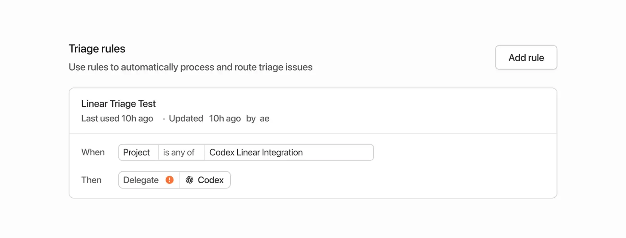 把所有问题单自动指派给 Codex 的分诊规则示例（浅色模式）