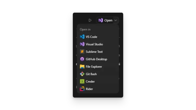 Windows 上 Codex App 设置里的默认 Open In(打开方式)应用